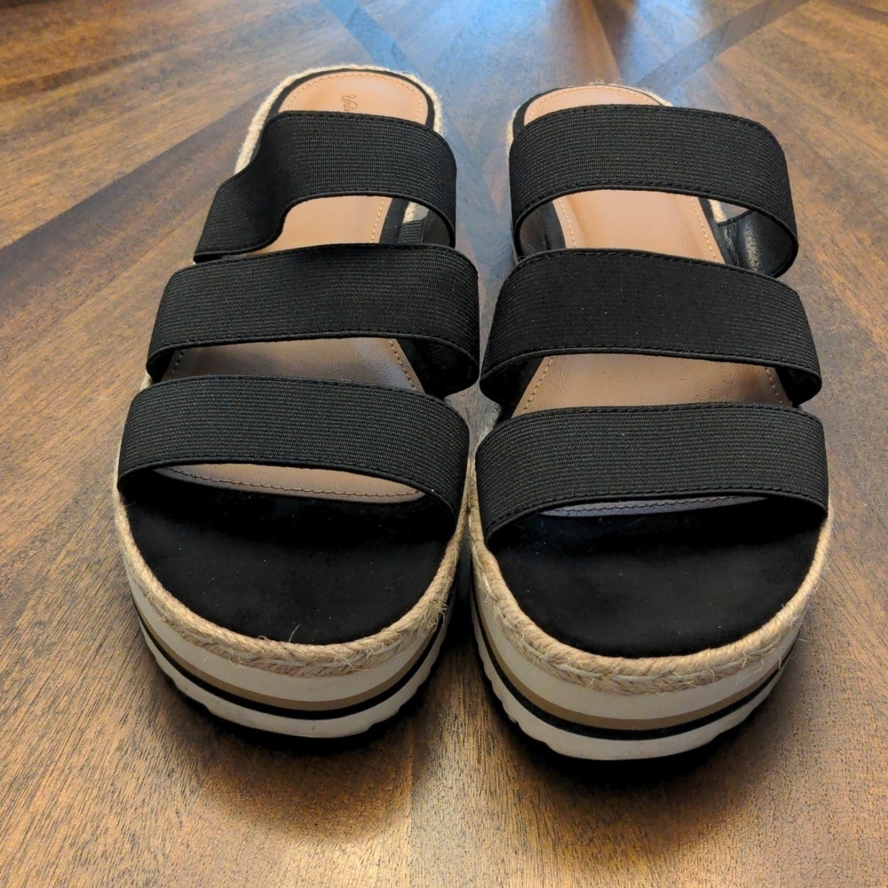 Target Universal Thread Florence Heels Black Triple Strap Sandals Size 9 - Picture 4 of 9